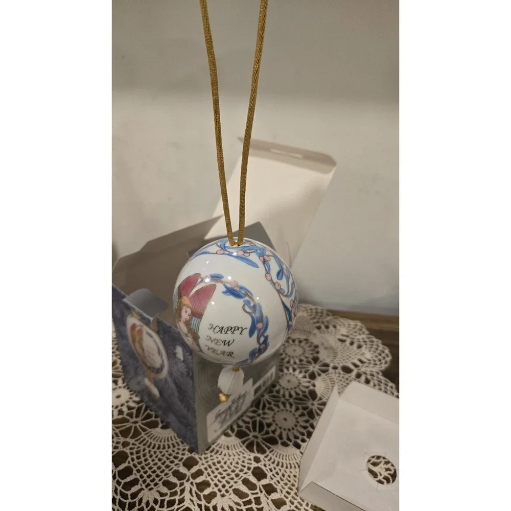 Lladro Angelic Wishes Ball Ornament Happy New Year Porcelain Spain w/ Box Rare